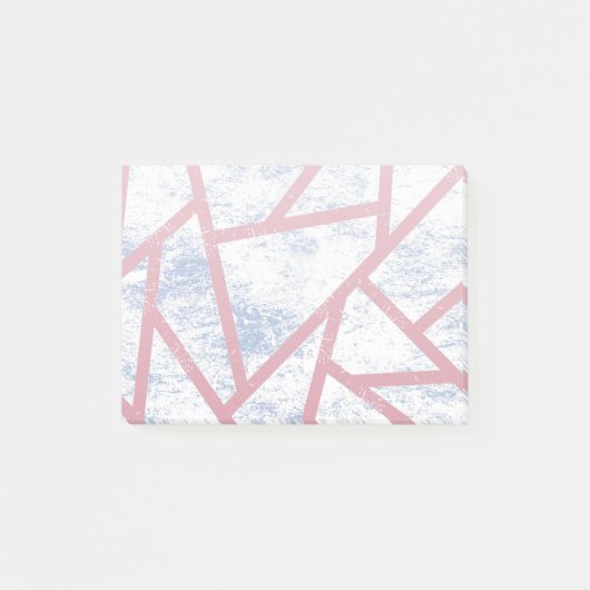 Roze en blauw mozaïekpatroon post-it® notes (Voorkant)
