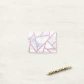 Roze en blauw mozaïekpatroon post-it® notes (Op bureau)