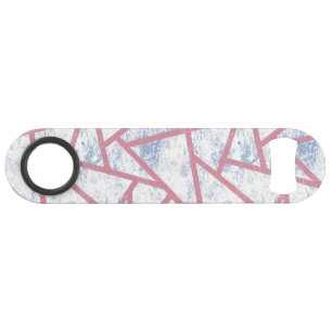 Roze en blauw mozaïekpatroon speed flessenopener
