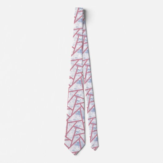 Roze en blauw mozaïekpatroon stropdas (Voorkant)