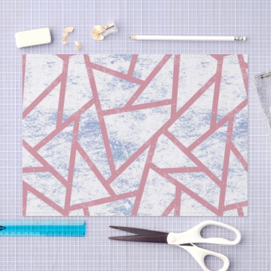 Roze en blauw mozaïekpatroon tissuepapier (Craft)