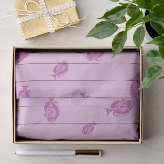 Roze en Blauw nautisch reeksontwerp 14 Tissuepapier (Geschenk)