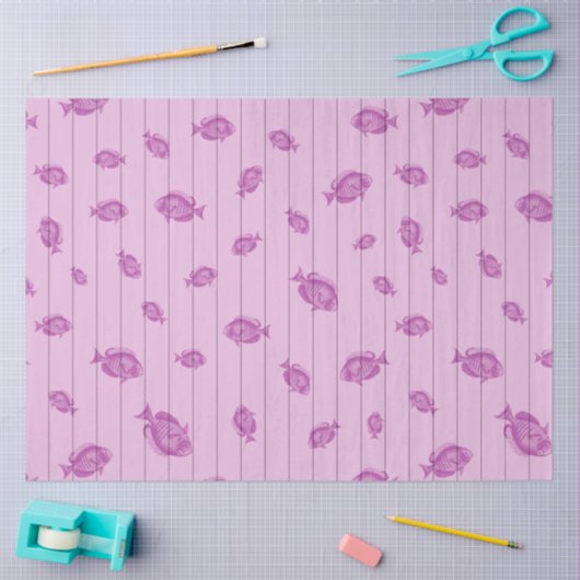 Roze en Blauw nautisch reeksontwerp 14 Tissuepapier (Craft)