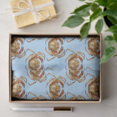 Roze en Blauw nautisch reeksontwerp 3 Tissuepapier (Geschenk)