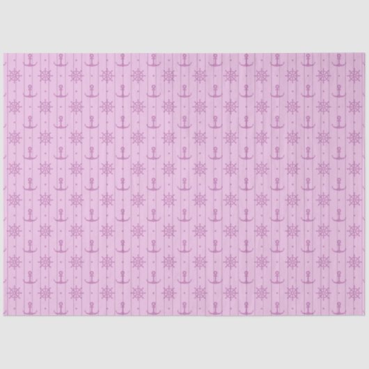 Roze en Blauw nautisch reeksontwerp 4 Tissuepapier (Voorkant)