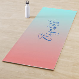  roze en blauw ombre yogamat