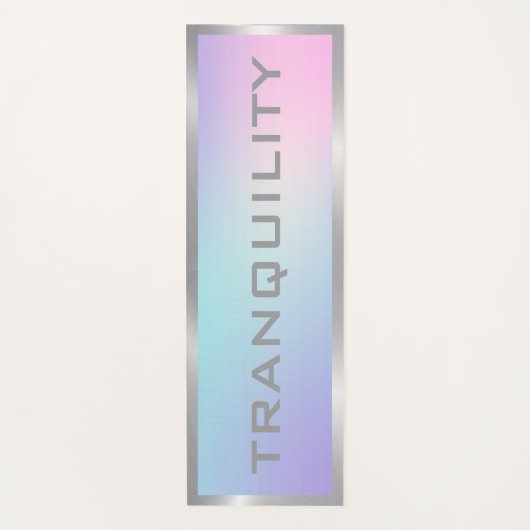 Roze en blauw ombre zilver lijst yogamat (Voorkant)