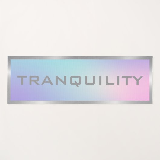 Roze en blauw ombre zilver lijst yogamat (Voorkant (horizontaal))