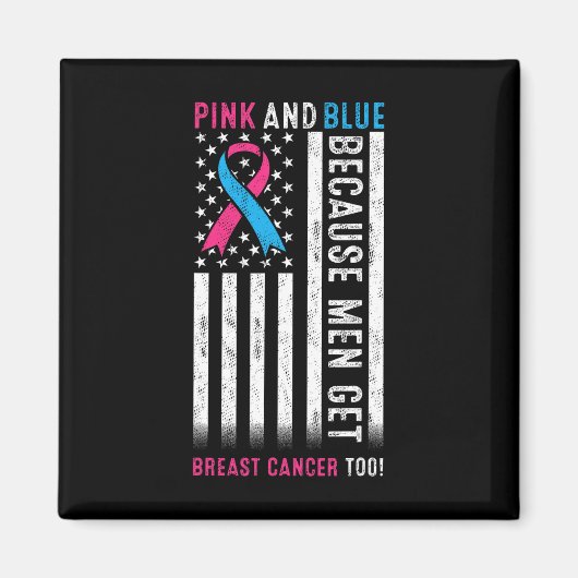 Roze en blauw omdat Mannen borstkanker bij ons kri Magneet (Voorkant)