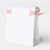 Roze en Blauw onthullen Baby shower Bedankdoosjes (Achterkant)