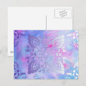 Roze en blauw ontwerp briefkaart (Voorkant / Achterkant)