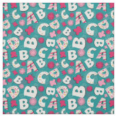 Roze en blauw ontwerp van ABC Stof (Swatch)
