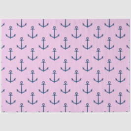 Roze en Blauw ontwerp van de Nautische Reeks 7 Tissuepapier