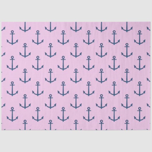 Roze en Blauw ontwerp van de Nautische Reeks 7 Tissuepapier (Voorkant)