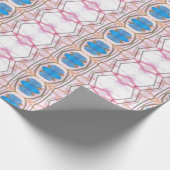 Roze en Blauw Ontwerper Papier Gift Wrap (Hoek)
