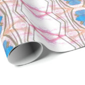 Roze en Blauw Ontwerper Papier Gift Wrap (Rol Hoek)