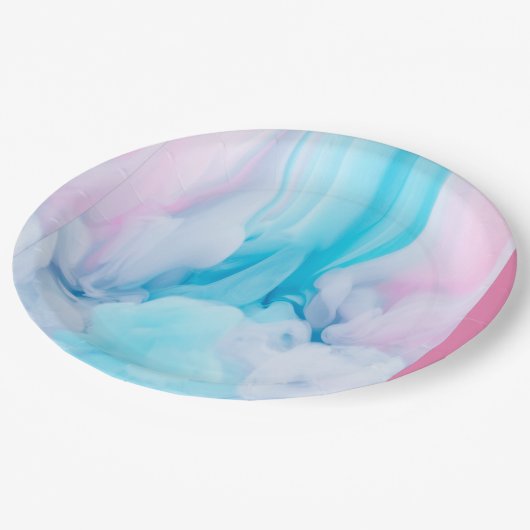 roze en blauw papieren bordje (Gekanteld)