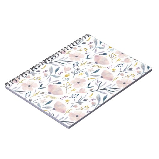 Roze en blauw pasteelpatroon notitieboek (Linkerzijde)