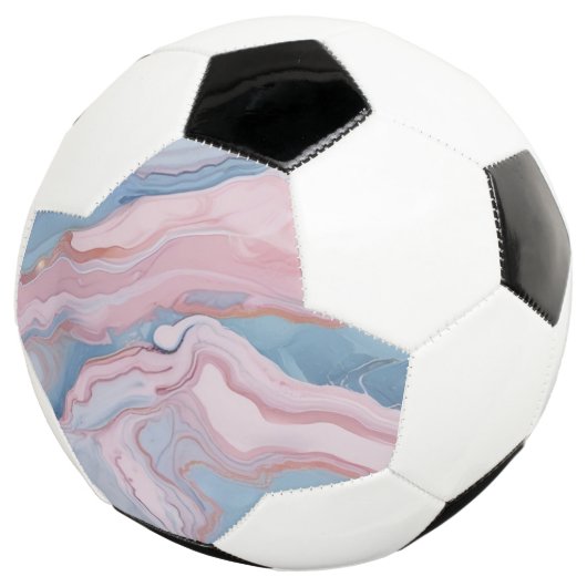 Roze en Blauw Pastel Marmer | Voetbal (Drie kwart)