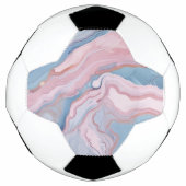 Roze en Blauw Pastel Marmer | Voetbal (Voorkant)