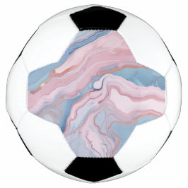 Roze en Blauw Pastel Marmer | Voetbal