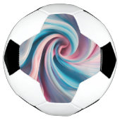 Roze en Blauw Pastel Marmer | Voetbal (Gedraaid)
