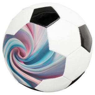 Roze en Blauw Pastel Marmer Voetbal