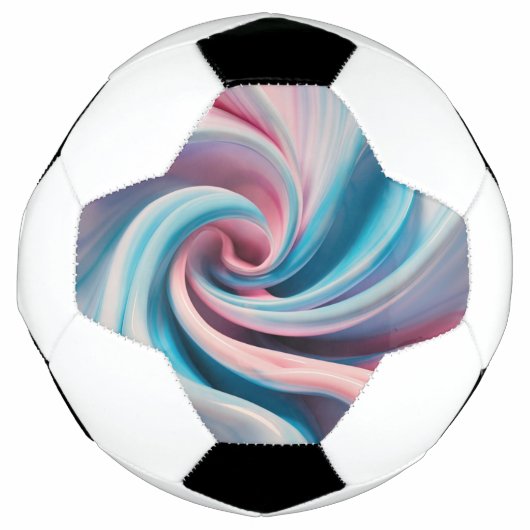 Roze en Blauw Pastel Marmer | Voetbal (Voorkant)