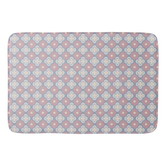 Roze en blauw patroon badmat (Voorkant)