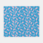 Roze en blauw patroon - Koi Fish Fleece Deken (Voorkant (Horizontaal))