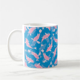 Roze en blauw patroon - Koi Fish Koffiemok