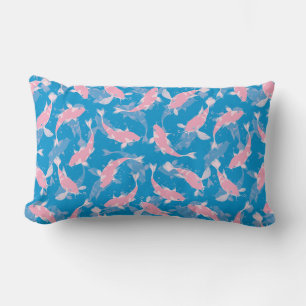Roze en blauw patroon - Koi Fish Kussen
