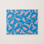 Roze en blauw patroon - Koi Fish Legpuzzel (Horizontaal)