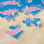 Roze en blauw patroon - Koi Fish Legpuzzel (Zijkant)