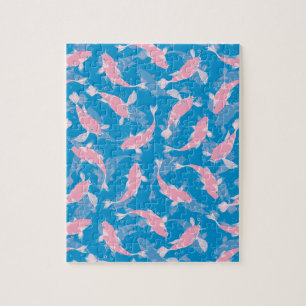Roze en blauw patroon - Koi Fish Legpuzzel