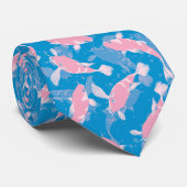 Roze en blauw patroon - Koi Fish Stropdas (Opgerold)