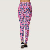  roze en blauw patroon leggings (Achterkant)