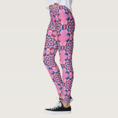  roze en blauw patroon leggings (Links)
