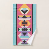 Roze en blauw Patroon mix Bad Handdoek (Handdoek)