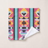 Roze en blauw Patroon mix Bad Handdoek (Wasdoekje)