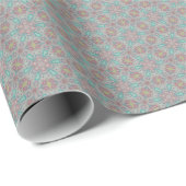 Roze en blauw Patroonpapier. Cadeaupapier (Rol Hoek)