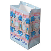 Roze en Blauw Patterned Medium Cadeauzakje (Voorkant Gekanteld)