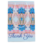 Roze en Blauw Patterned Medium Cadeauzakje (Voorkant)