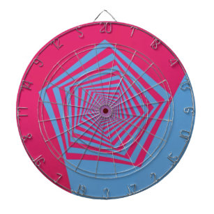 Roze en Blauw Pentagon Spiral Dartboard Dartbord