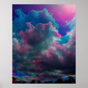 Roze en blauw Poster 16 inch×20 inch