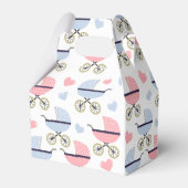 Roze en Blauw Pram Pattern Baby shower Bedankdoosjes (Achterkant)