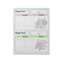 Roze en Blauw Recept Notitieblok
