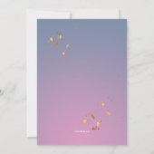 Roze en Blauw Religieuze Uitnodiging (Achterkant)