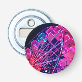 Roze en blauw reuzenrad button flesopener