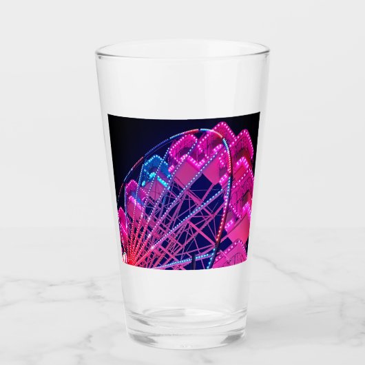 Roze en blauw reuzenrad glas (Voorkant)